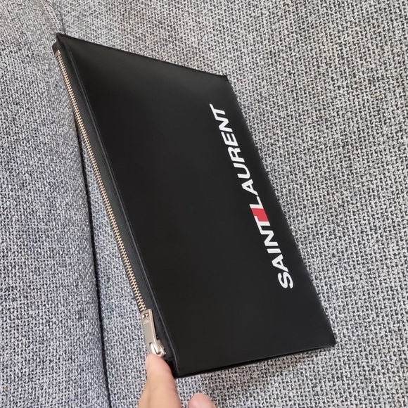 YSL Black Leather Rider/Clutch - Picture 2 of 16